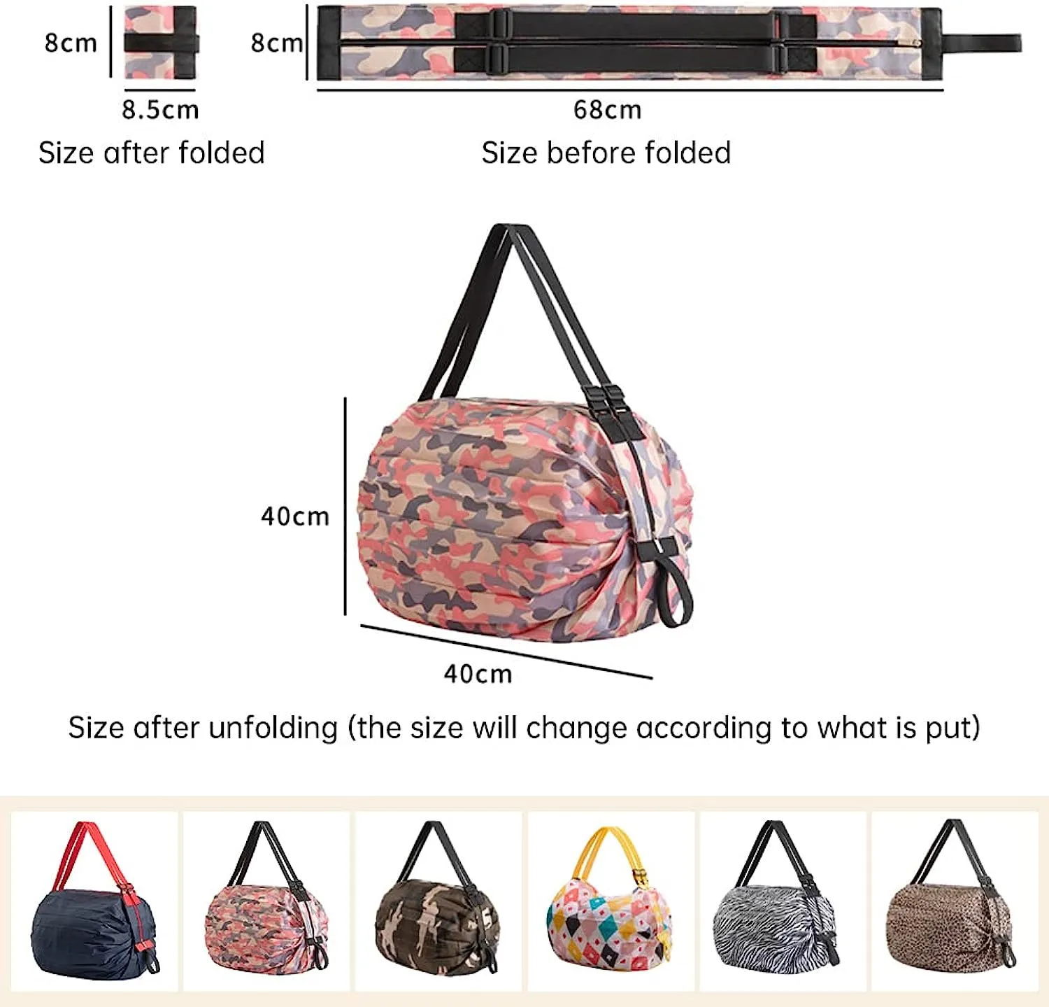 Reusable Foldable Shopping Bag, Lightweight Sports Grocery Shopping Outdoor Bag