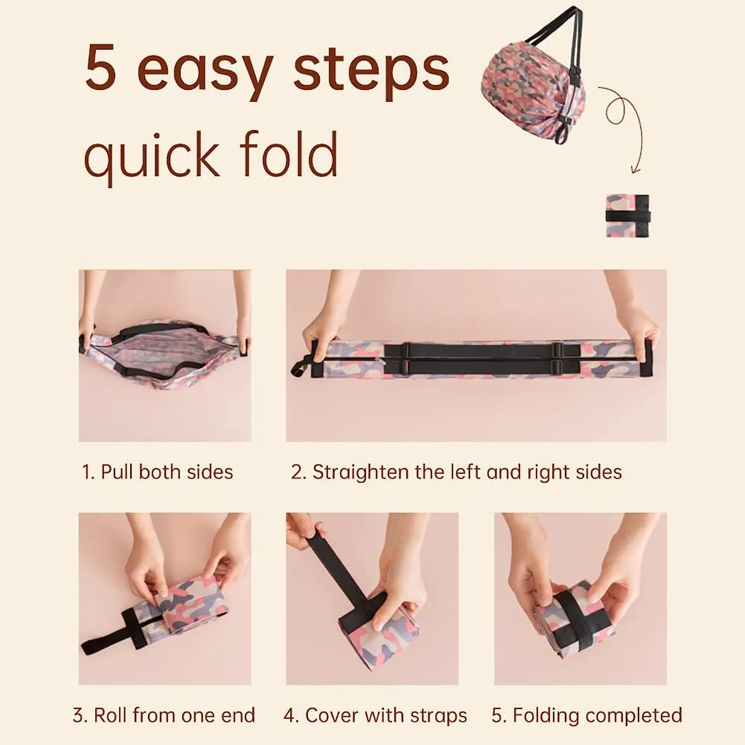 Reusable Foldable Shopping Bag, Lightweight Sports Grocery Shopping Outdoor Bag