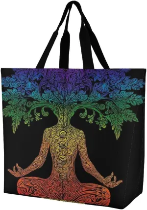 Reusable Grocery Bag for Women, Portable Large Shopping Storage Bag Casual Shoulder Handbags
