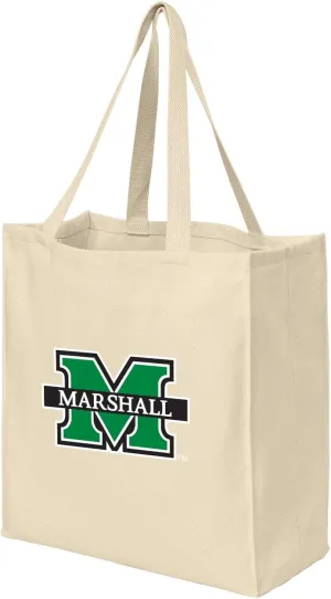 Reusable Marshall University Grocery Bags or Marshall Shopping Bags NATURAL COTTON