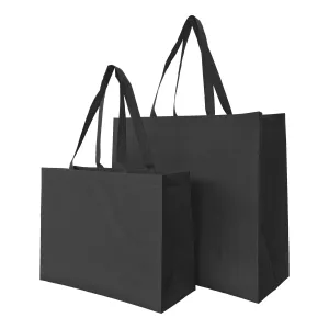 Reusable Non-Woven Shopping Bags | Black | 50 Pack