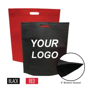 Reusable Shopping Bags Ultrasonic Die Cut Handle 16"W x 4"D x 18"H - 80gsm