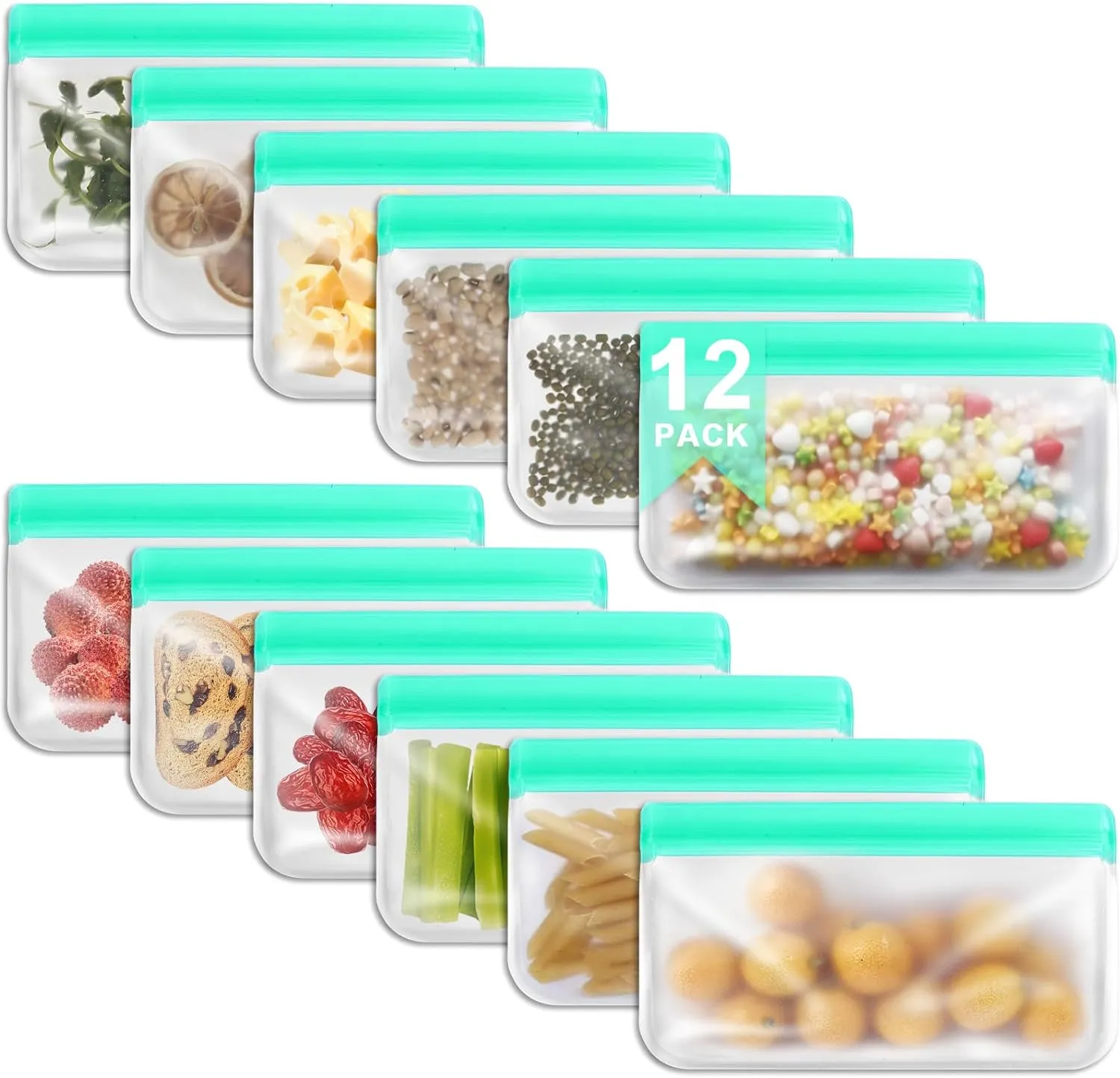 Reusable Silicone Ziplock Bag Set