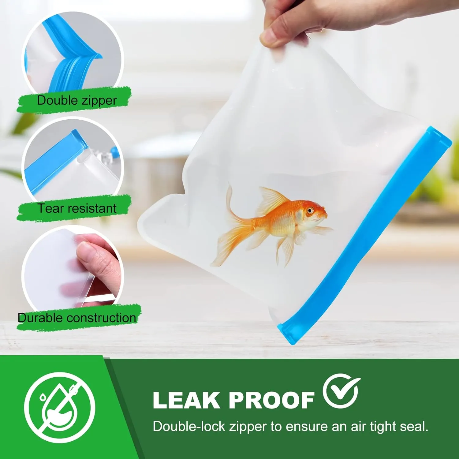 Reusable Silicone Ziplock Bag Set