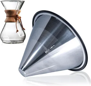 Reusable Stainless Steel Coffee Filter for Chemex – Perfect fit for 6, 8, & 10 Cup | Revive Your Ritual with a Bold New Flavor Profile and Produce Zero Waste – Designed by Chemex Enthusiasts