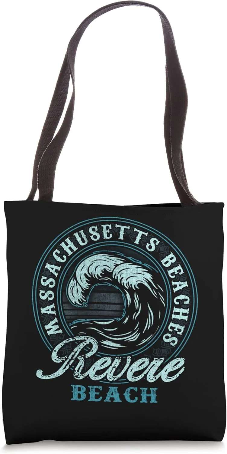 Revere Beach Retro Wave Circle Tote Bag