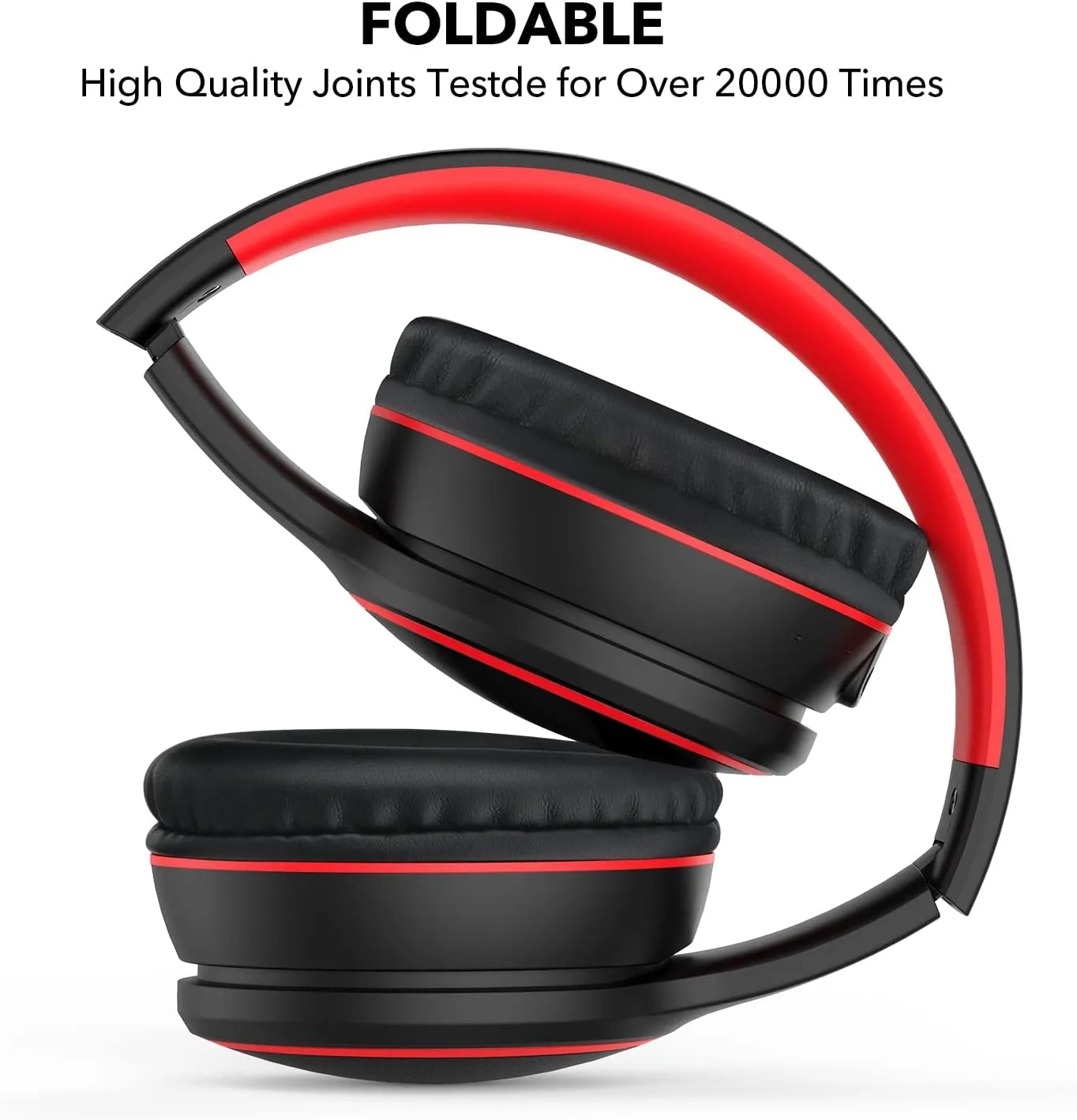 RORSOU B10 Bluetooth Headphones Over Ear, Lightweight Folding Stereo Bass Wireless Headset with Mic, 50H Playtime, Volume Control, Bluetooth 5.3 Headphones for iPad/Travel/Tablet/PC (Black)