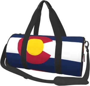 Round Duffle Bag USA Colorado Texas Flag Unisex Travel Bag Duffle Bag