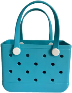 Rubber Tote Bag Small Beach Bag Waterproof Beach Tote Portable Travel bag Open Handbag for Sport Travel Market Outdoor