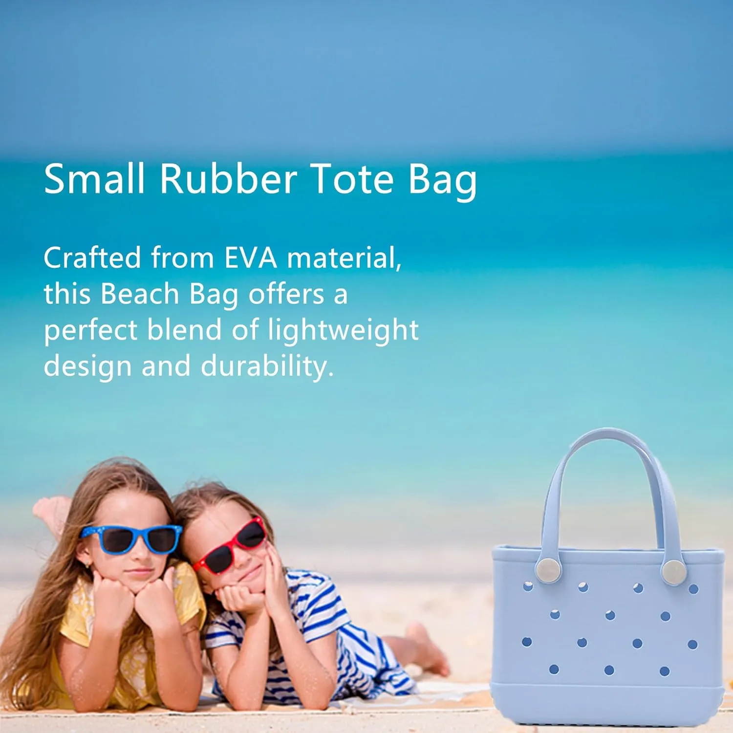 Rubber Tote Bag Small Beach Bag Waterproof Beach Tote Portable Travel bag Open Handbag for Sport Travel Market Outdoor
