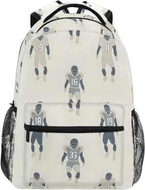 Rugby Player Backpack 3rd 4th 5th Grade School Bookbag Travel Laptop Daypack Bag Purse for Boys Girls Teens