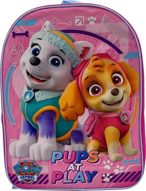 Ruz Paw Patrol Kid's Licensed 15 Inch School Bag Backpack (Pups At Play-Girls), Large
