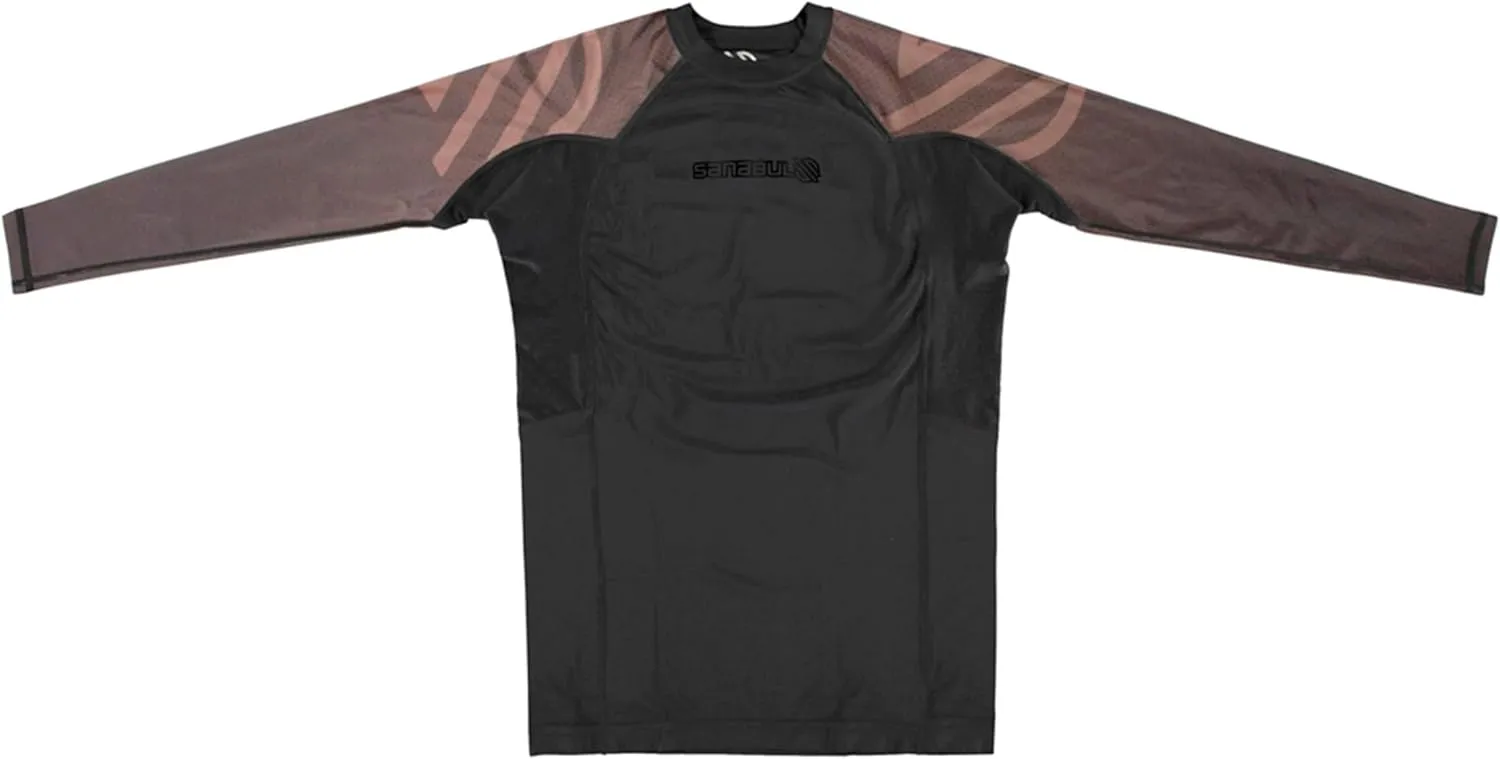 Sanabul Essential Long Sleeve Compression Training Rash Guard for MMA BJJ Wrestling Grappling and No Gi Jiu Jitsu rashguard