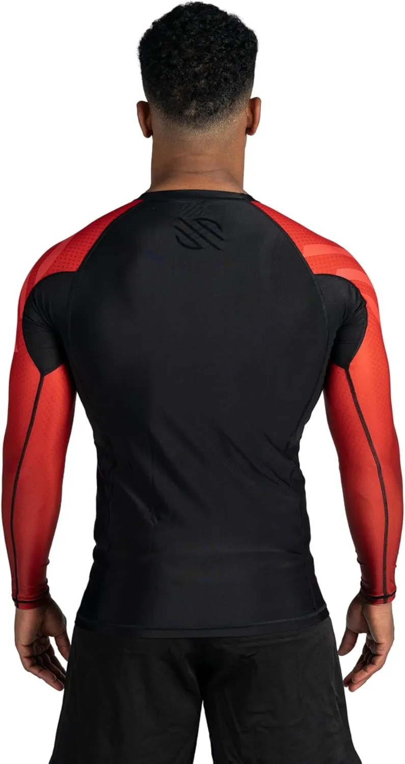 Sanabul Essential Long Sleeve Compression Training Rash Guard for MMA BJJ Wrestling Grappling and No Gi Jiu Jitsu rashguard
