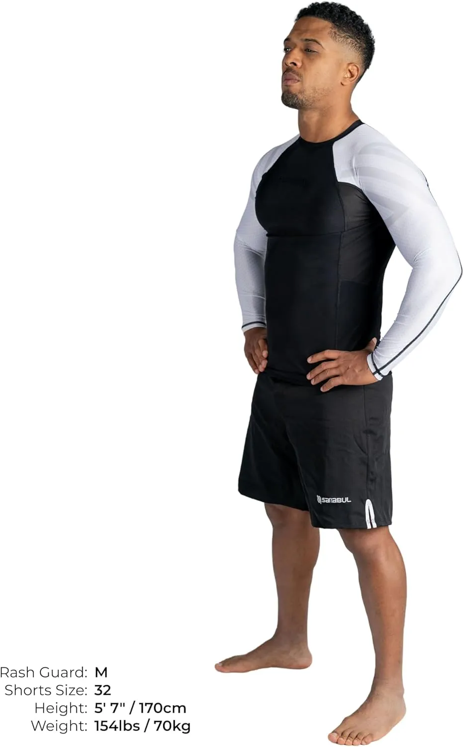 Sanabul Essential Long Sleeve Compression Training Rash Guard for MMA BJJ Wrestling Grappling and No Gi Jiu Jitsu rashguard