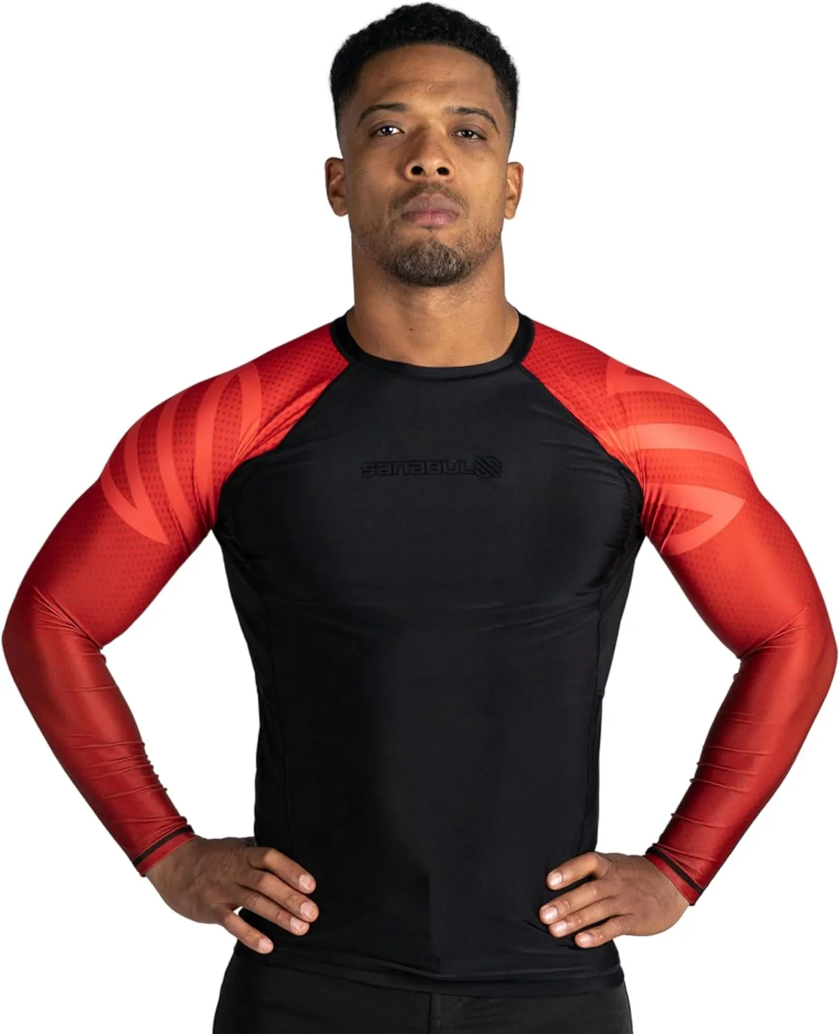 Sanabul Essential Long Sleeve Compression Training Rash Guard for MMA BJJ Wrestling Grappling and No Gi Jiu Jitsu rashguard
