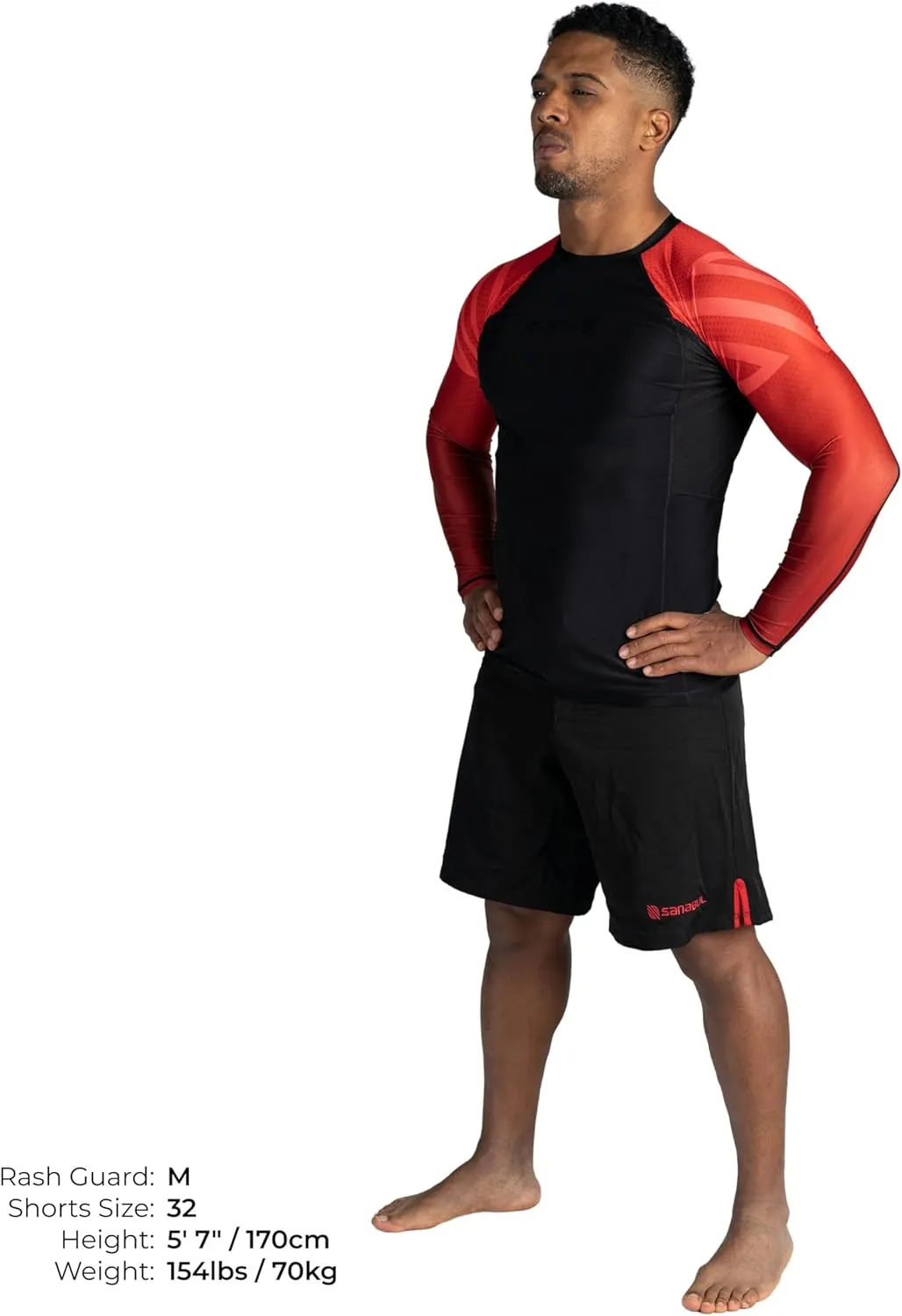 Sanabul Essential Long Sleeve Compression Training Rash Guard for MMA BJJ Wrestling Grappling and No Gi Jiu Jitsu rashguard