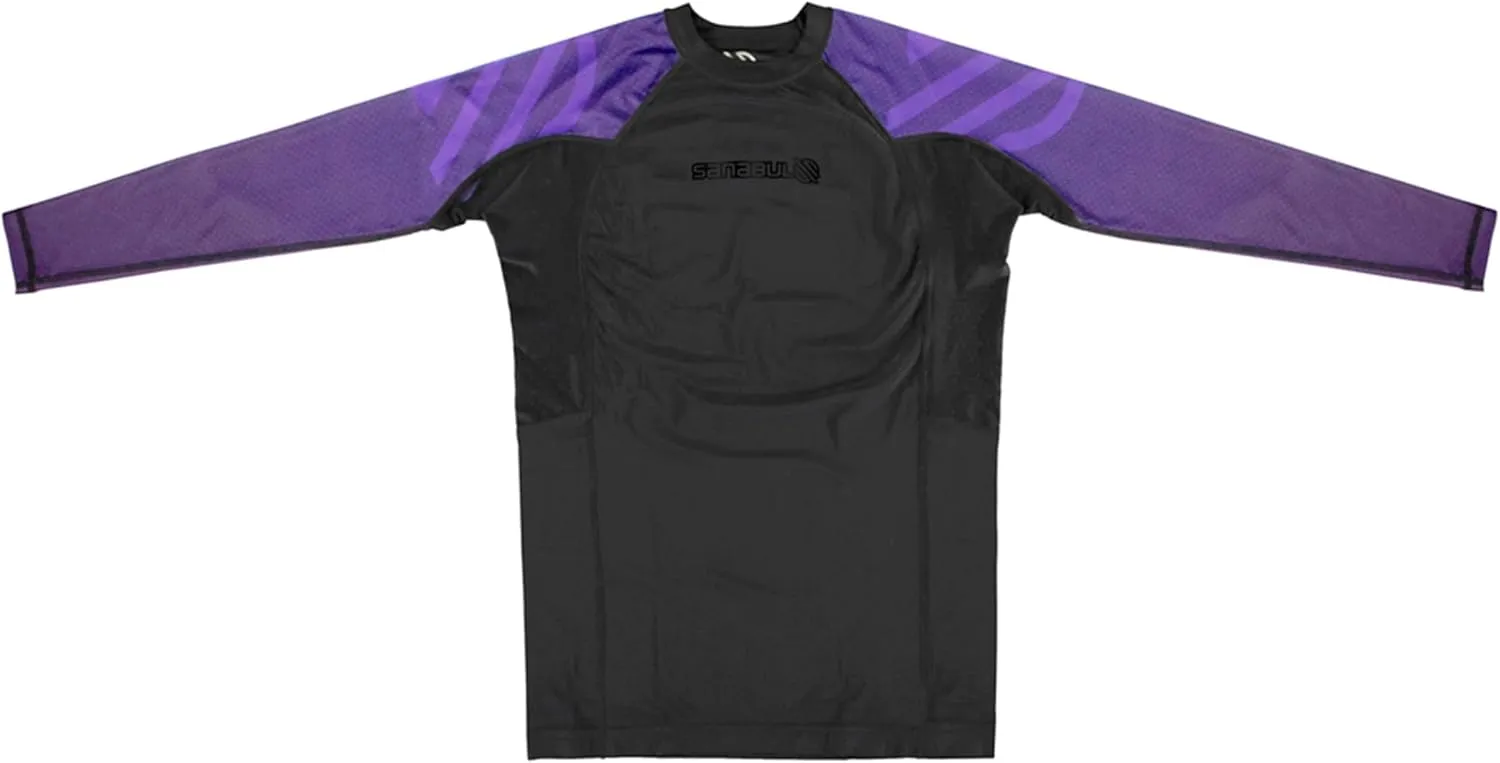 Sanabul Essential Long Sleeve Compression Training Rash Guard for MMA BJJ Wrestling Grappling and No Gi Jiu Jitsu rashguard