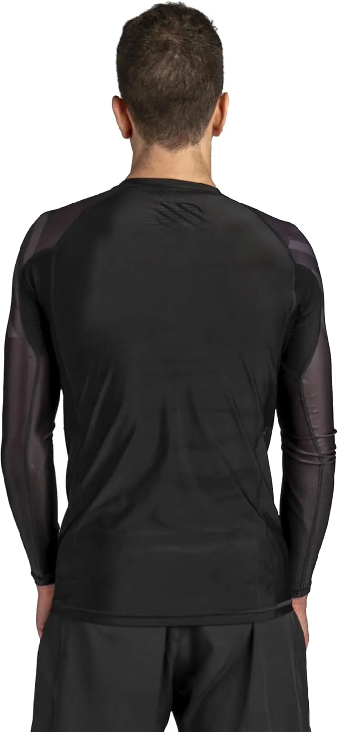 Sanabul Essential Long Sleeve Compression Training Rash Guard for MMA BJJ Wrestling Grappling and No Gi Jiu Jitsu rashguard