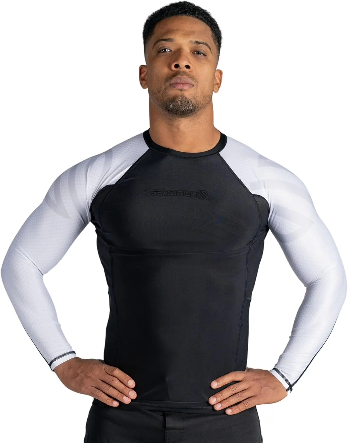 Sanabul Essential Long Sleeve Compression Training Rash Guard for MMA BJJ Wrestling Grappling and No Gi Jiu Jitsu rashguard
