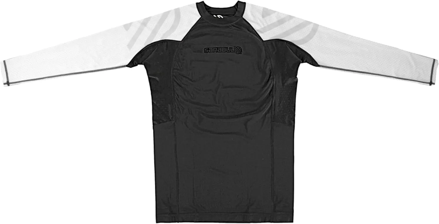 Sanabul Essential Long Sleeve Compression Training Rash Guard for MMA BJJ Wrestling Grappling and No Gi Jiu Jitsu rashguard