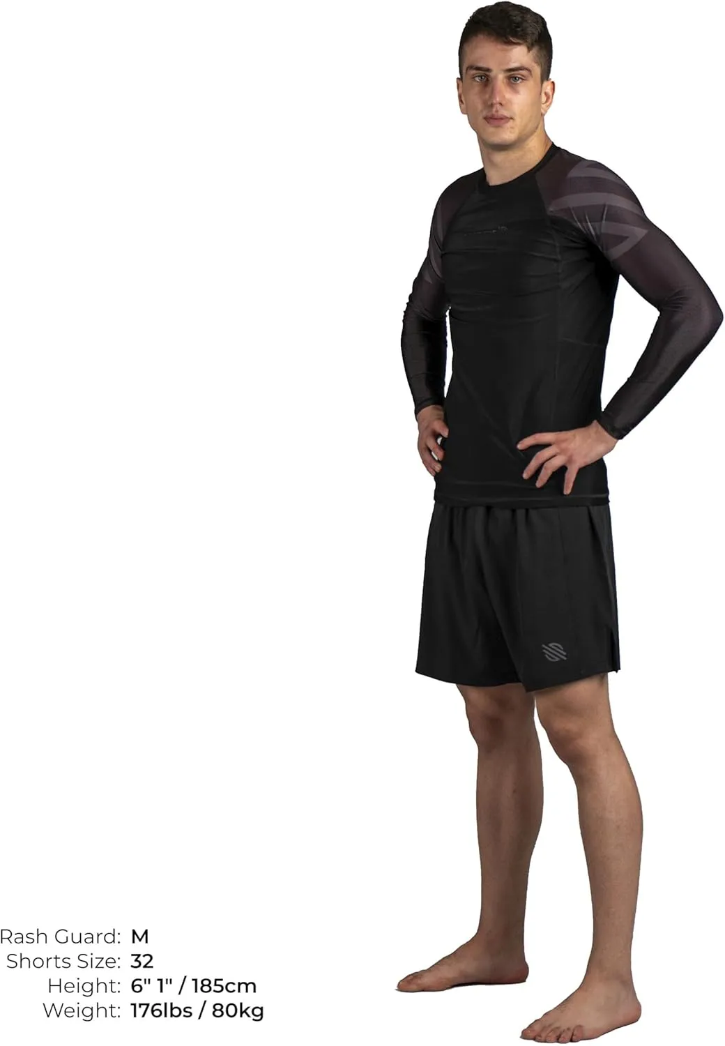 Sanabul Essential Long Sleeve Compression Training Rash Guard for MMA BJJ Wrestling Grappling and No Gi Jiu Jitsu rashguard
