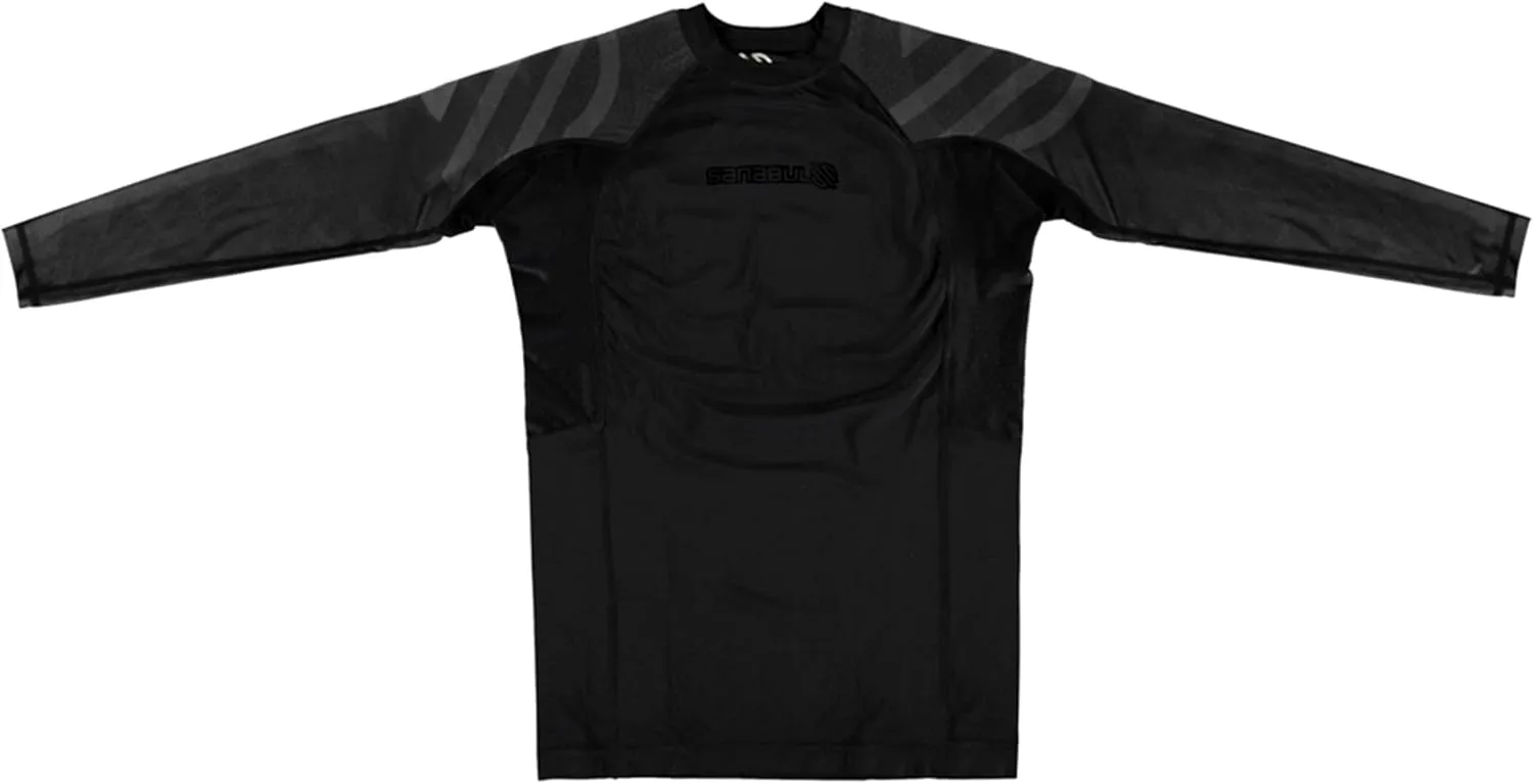 Sanabul Essential Long Sleeve Compression Training Rash Guard for MMA BJJ Wrestling Grappling and No Gi Jiu Jitsu rashguard
