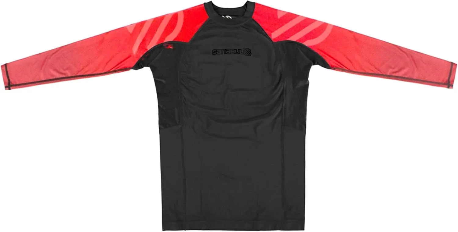 Sanabul Essential Long Sleeve Compression Training Rash Guard for MMA BJJ Wrestling Grappling and No Gi Jiu Jitsu rashguard