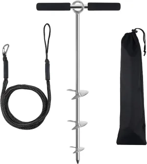 Sand Anchor for Boat, Beach Anchor Boat Sand Anchor with Bungee Dock Line to Hold Watercraft Secure, Jet Skis,Kayak ect.Apply to The Sandbar Anchor or Shallow Water Anchor(2 Material 3 Size)