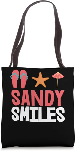 Sandy Smiles Fun Beach Ocean Vacation Sand Tote Bag