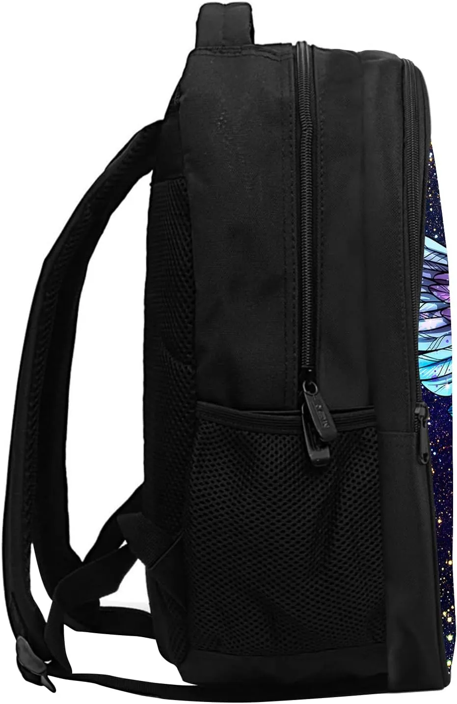 SARA NELL Angel Cat in Galaxy Backpack for Boys Girls, Durable Bookbag with 2 Main Compartment, Side Pockets, Kindergarten Elementary Backpack, 15.7 Inches