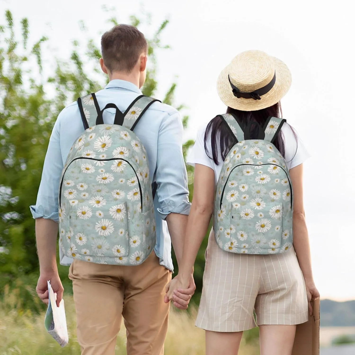 School Backpack Chamomile Flower Vintage Daisy Floral Laptop Rucksack School Bookbag Casual Daypack for 3th 4th 5th Student Teens Travel Hiking 16 Inch