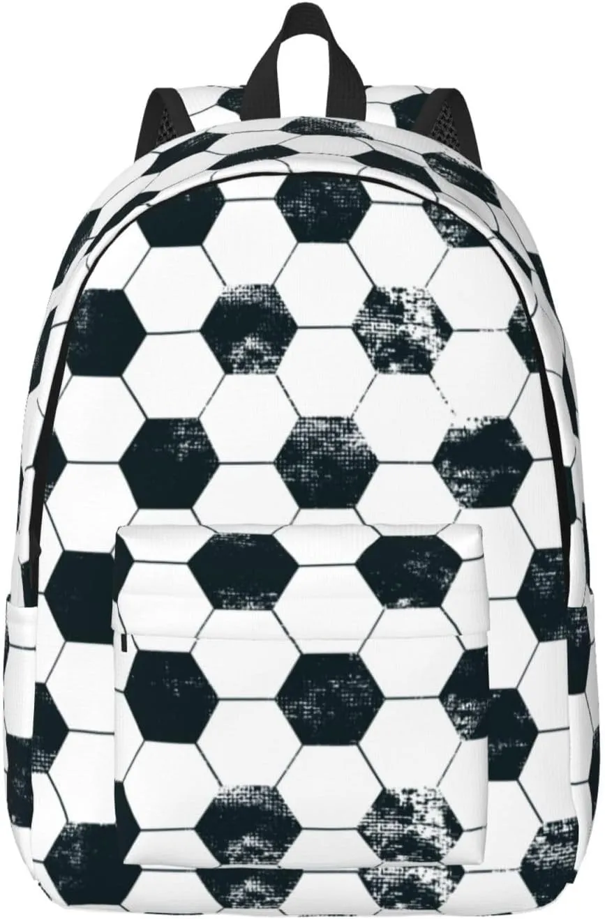 School Backpack Football Soccer Ball Sport Abstract Laptop Rucksack School Bookbag Casual Daypack for 3th 4th 5th Student Teens Travel Hiking 16 Inch