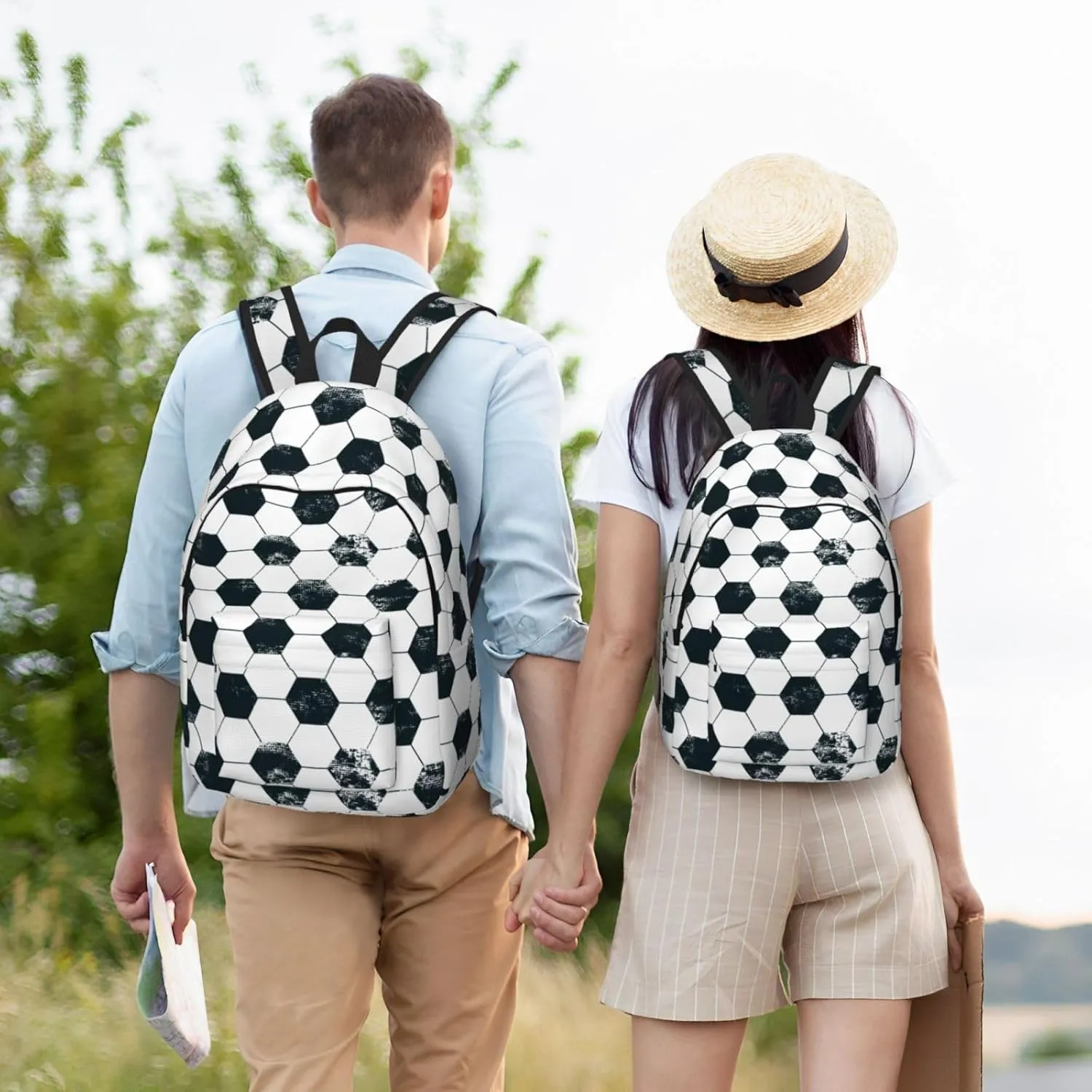 School Backpack Football Soccer Ball Sport Abstract Laptop Rucksack School Bookbag Casual Daypack for 3th 4th 5th Student Teens Travel Hiking 16 Inch