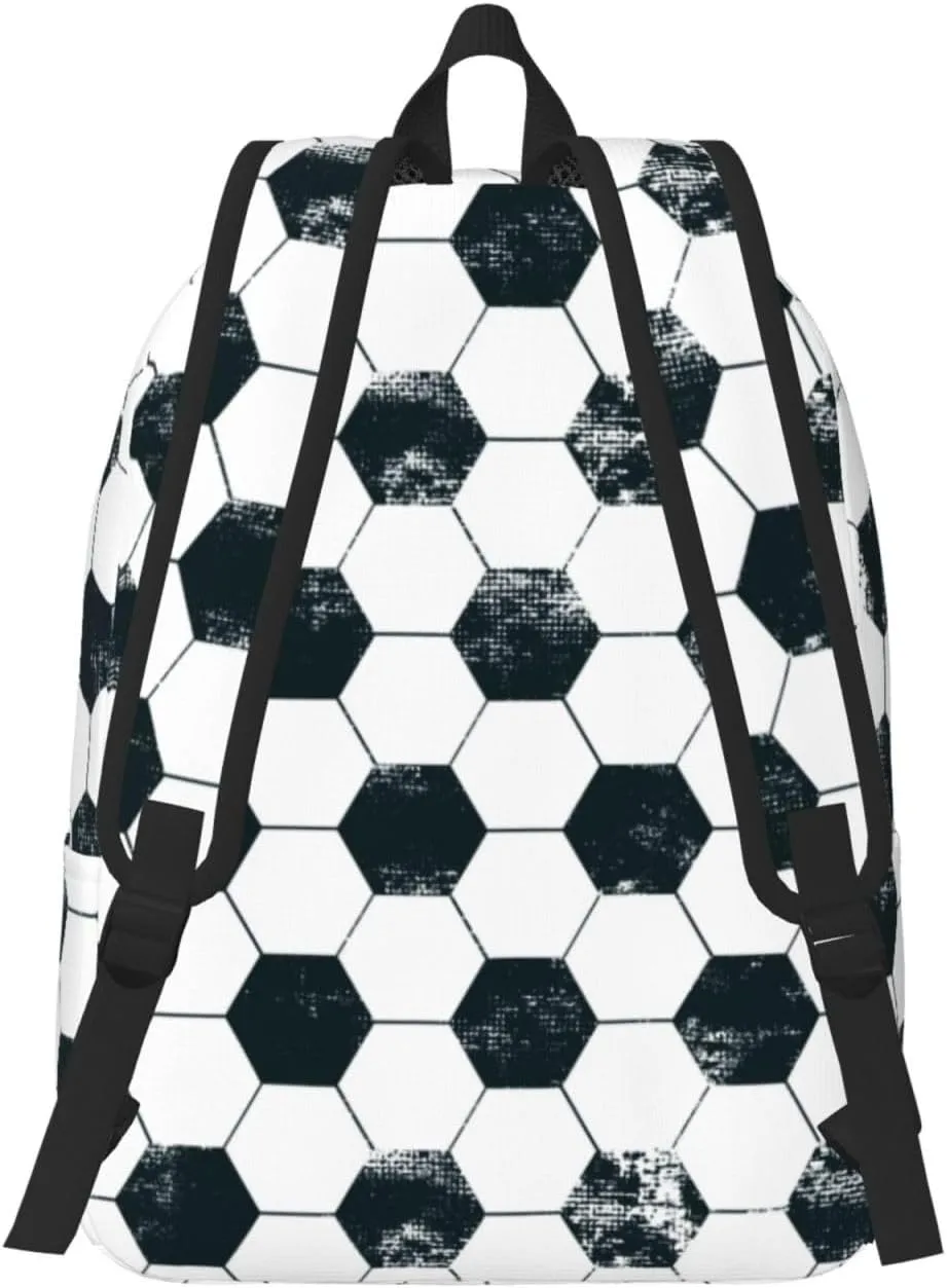School Backpack Football Soccer Ball Sport Abstract Laptop Rucksack School Bookbag Casual Daypack for 3th 4th 5th Student Teens Travel Hiking 16 Inch