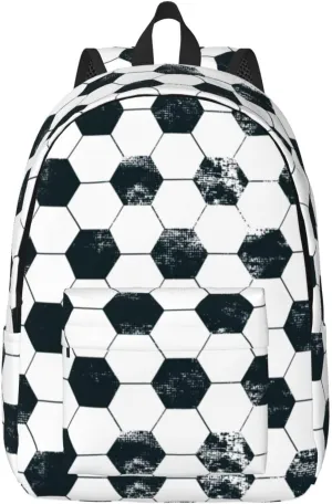School Backpack Football Soccer Ball Sport Abstract Laptop Rucksack School Bookbag Casual Daypack for 3th 4th 5th Student Teens Travel Hiking 16 Inch