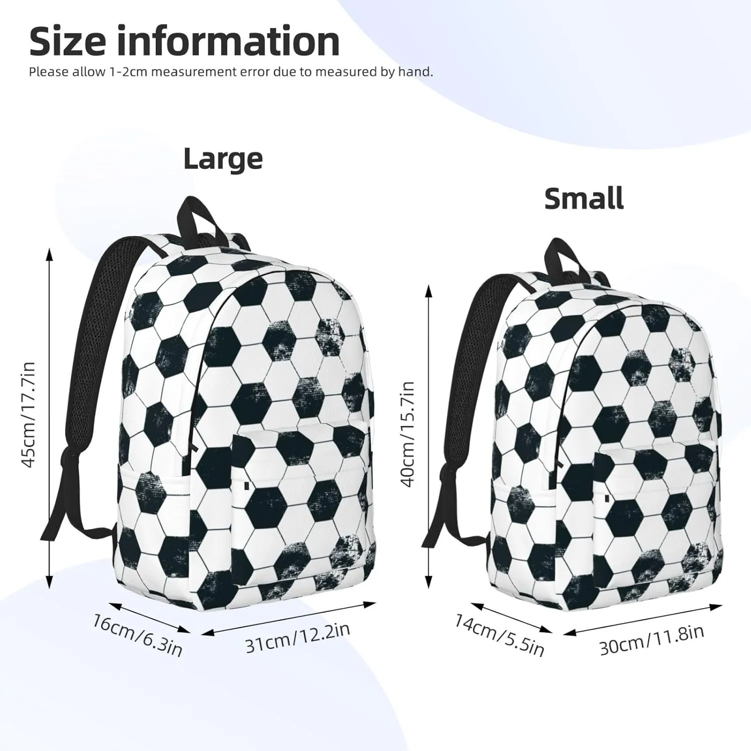 School Backpack Football Soccer Ball Sport Abstract Laptop Rucksack School Bookbag Casual Daypack for 3th 4th 5th Student Teens Travel Hiking 16 Inch