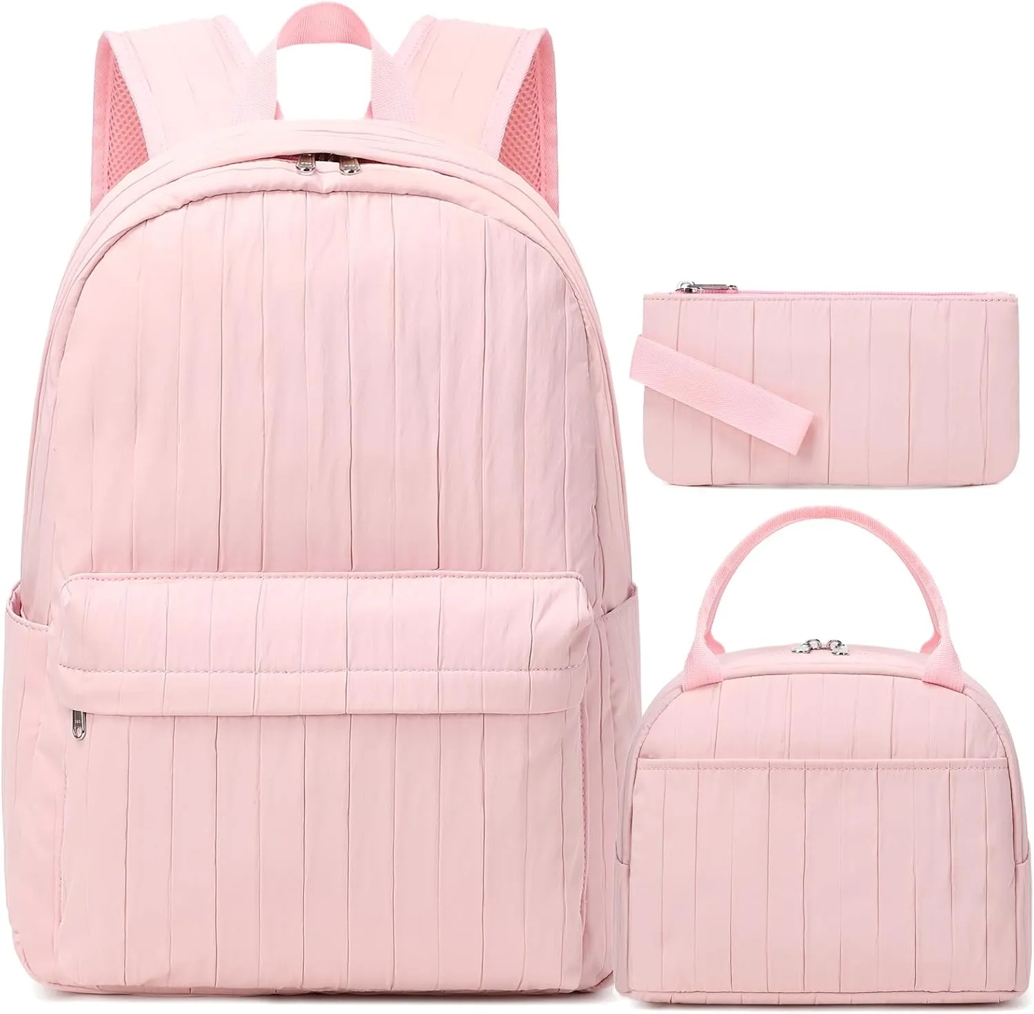 School Backpack for Girls, 3PCS Backpack Set with Lunch Box Pencil Case for Preschool Elementary High School Kids Teens