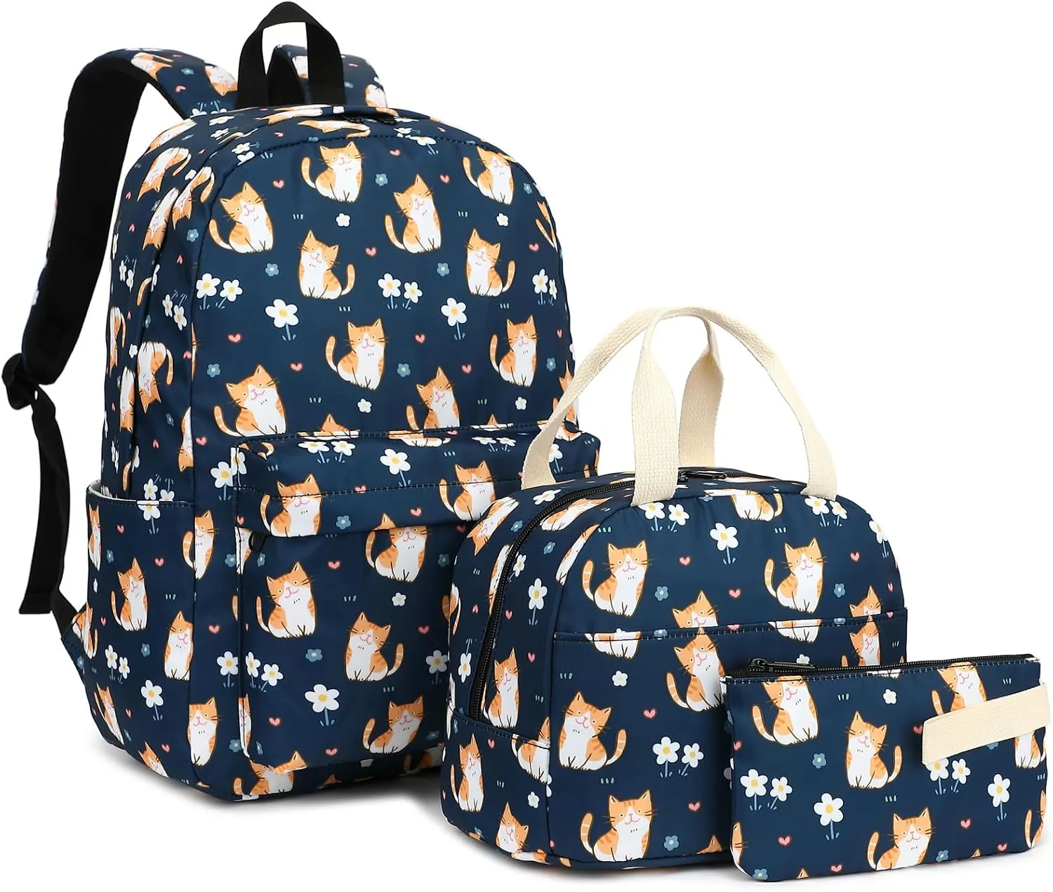 School Backpack for Girls, Kids Teens School Bags Bookbags Set with Lunch Bag Pencil Bag