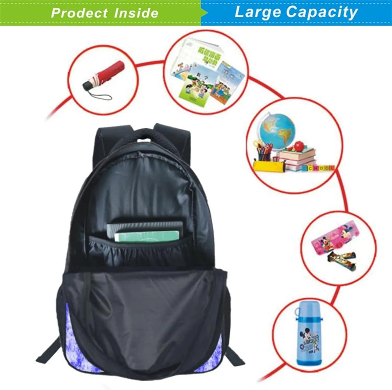School Backpack Set for Girls Boys 3-in-1 Kids Teens Elementary Middle School Bookbag with Lunch Bag Pencil Case