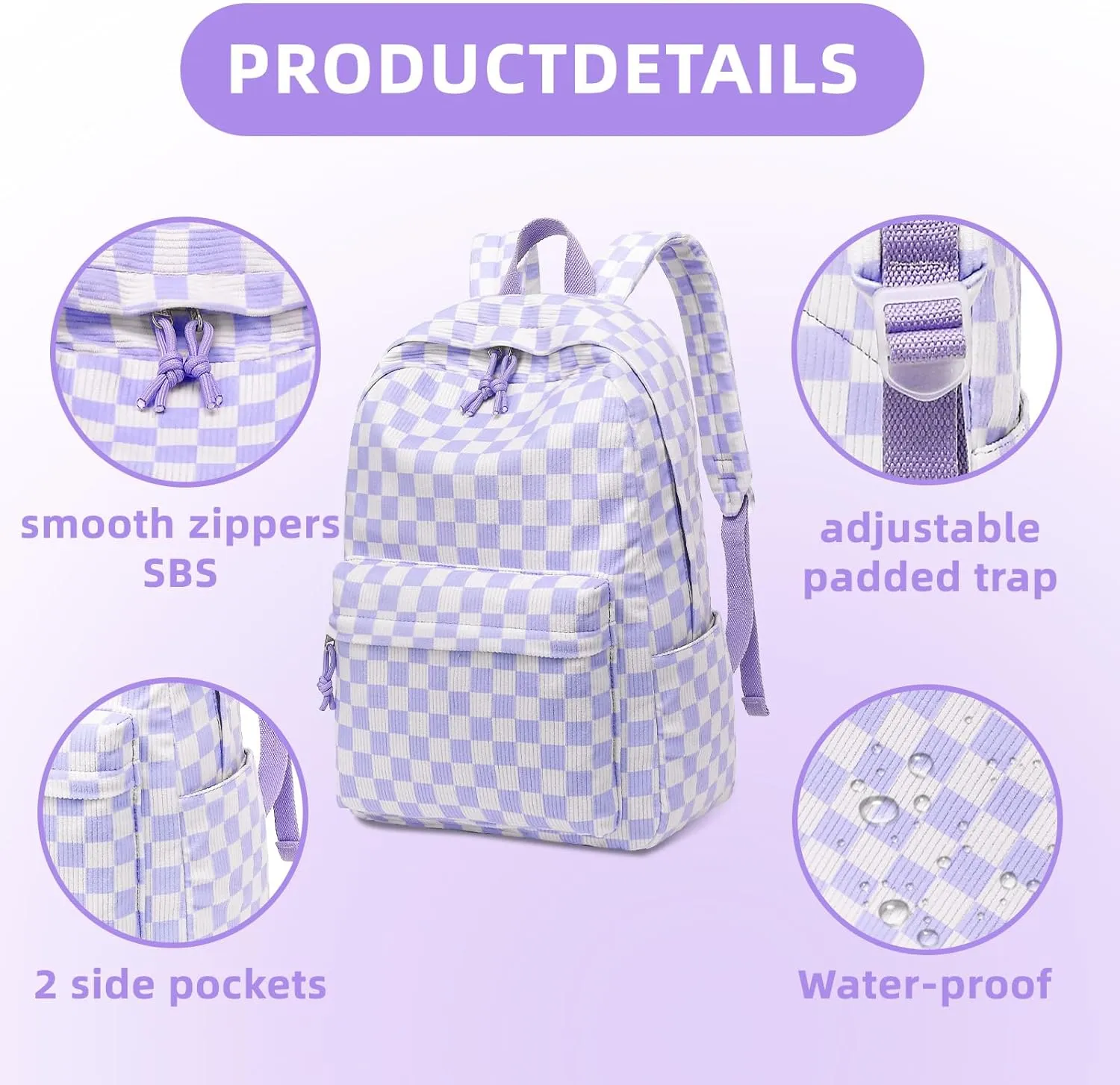 School Backpack Teens Lightweight College School bookbag Laptop Travel Casual Backpack