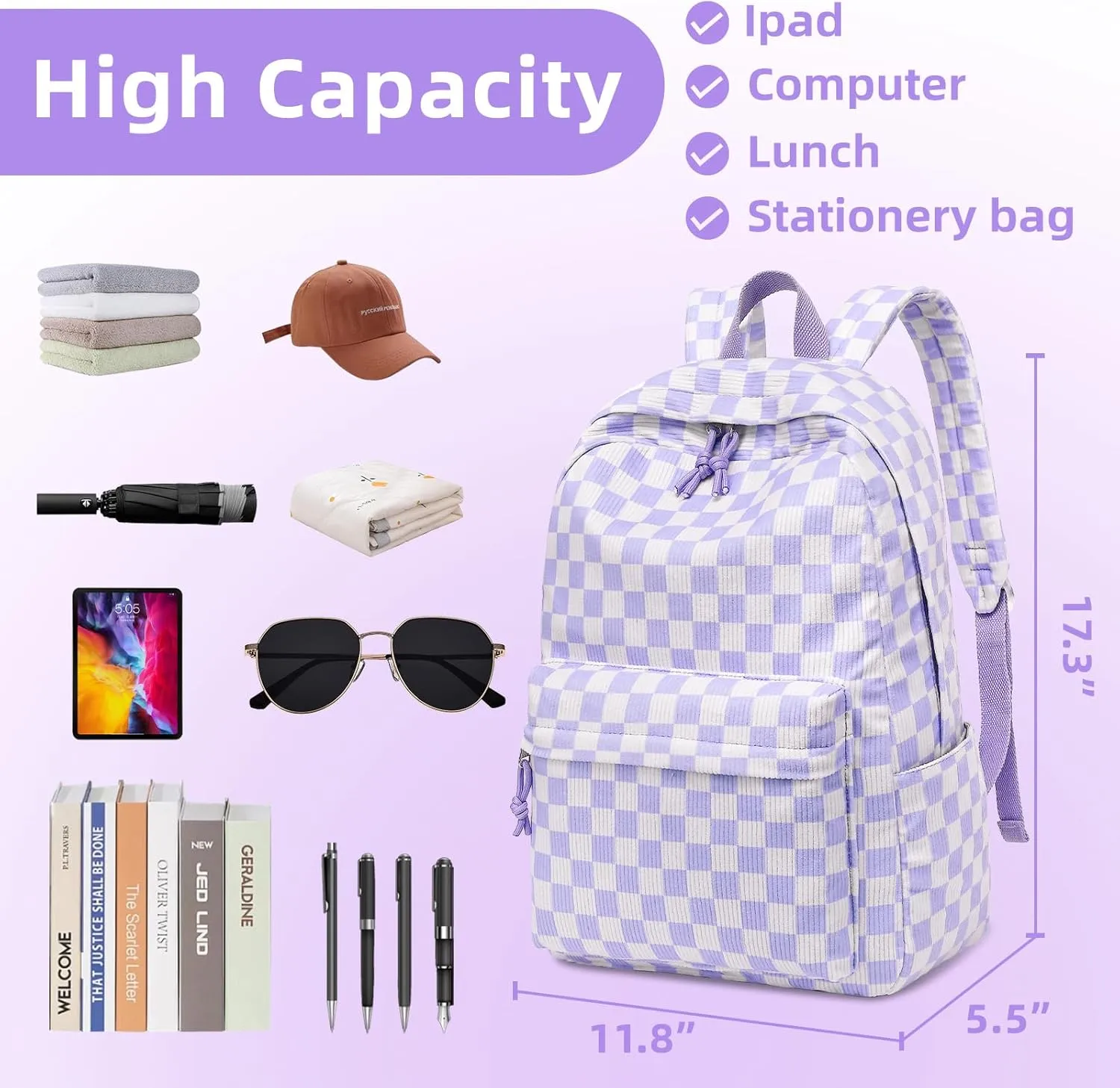 School Backpack Teens Lightweight College School bookbag Laptop Travel Casual Backpack