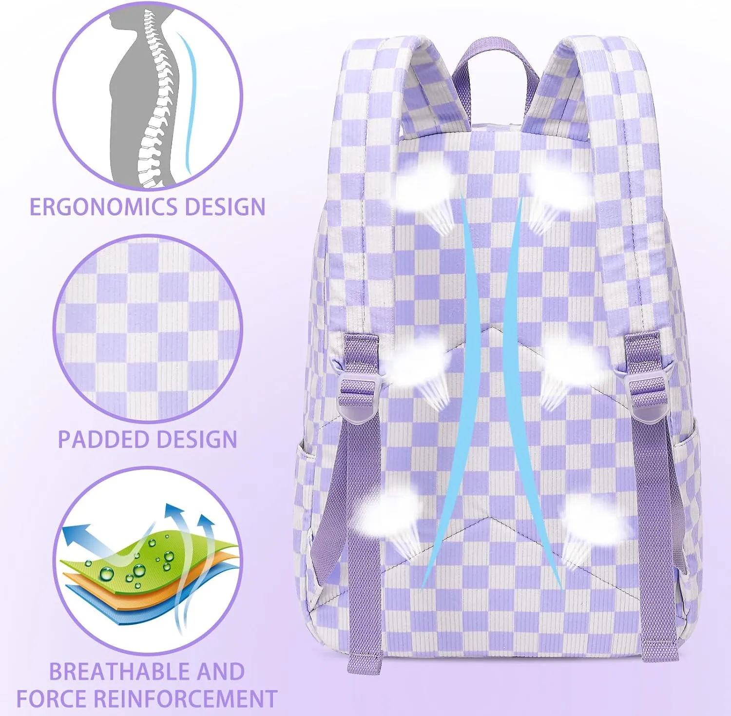 School Backpack Teens Lightweight College School bookbag Laptop Travel Casual Backpack