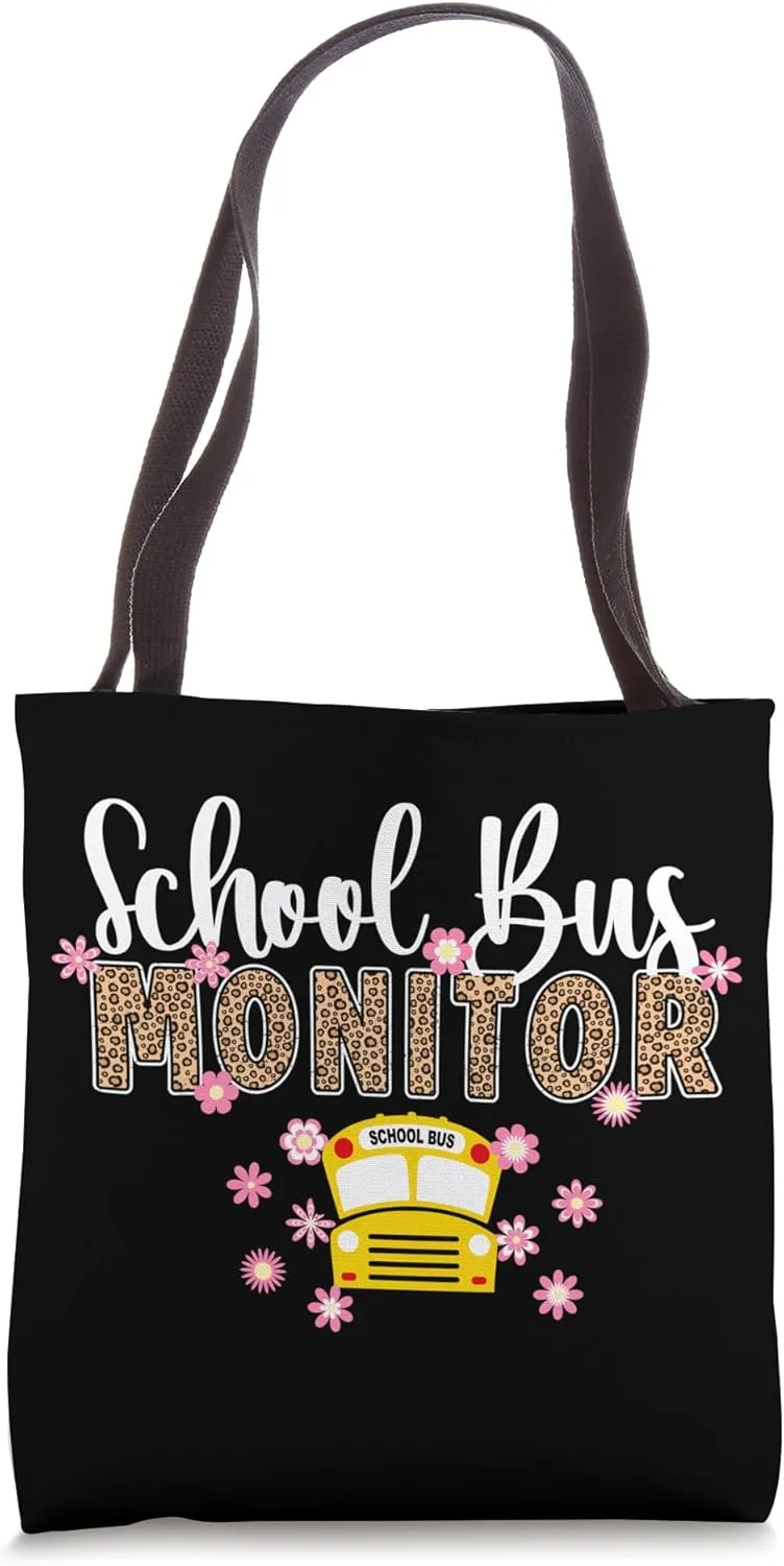 School Bus Monitor Leopard Bus Monitor Tote Bag
