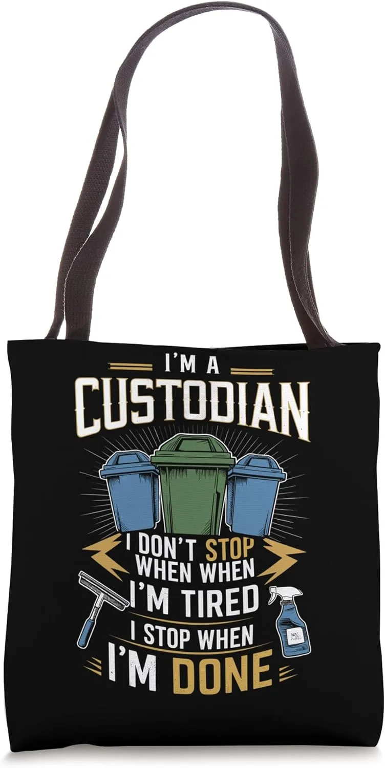 School Custodian School Staff Janitor School Sanitation Tote Bag