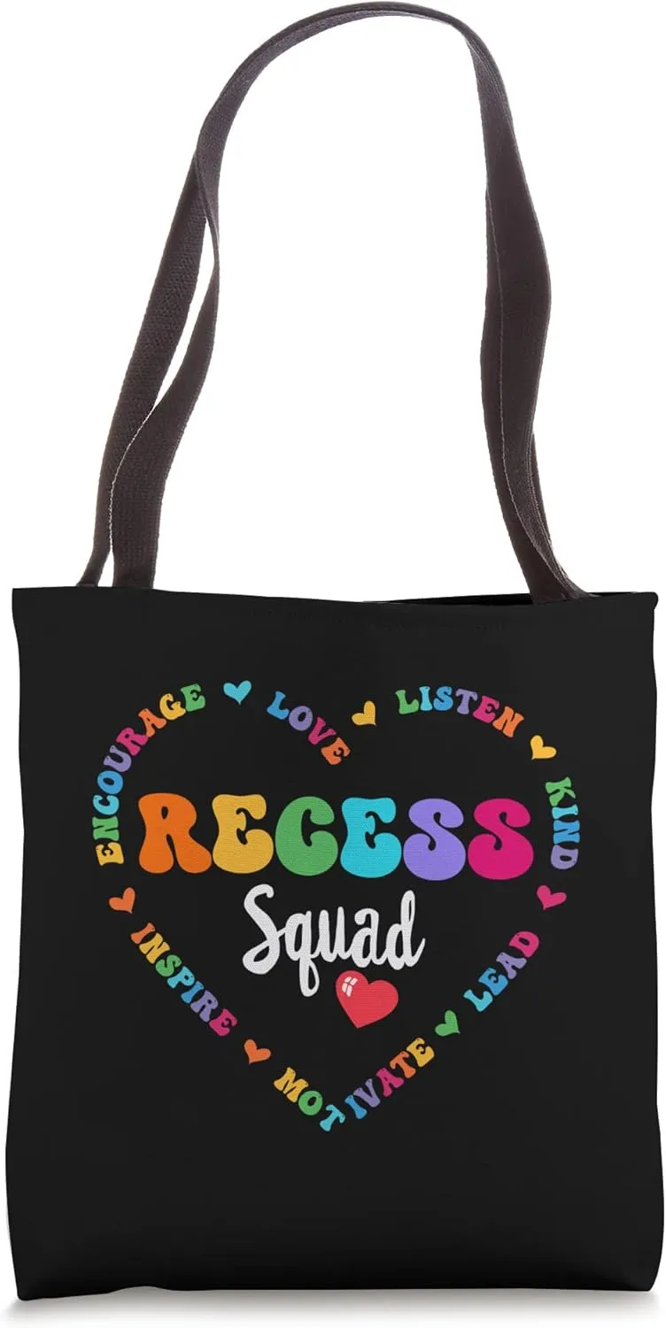 School Gifts Teachers Students Monitor R is for Recess Squad Tote Bag