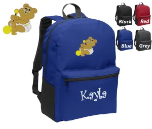 School Personalized Name Trustworthy transactions Your Gift Kids with of Embroidered Choice Bear Monogrammed Backpack Shockproof Kids Perfect