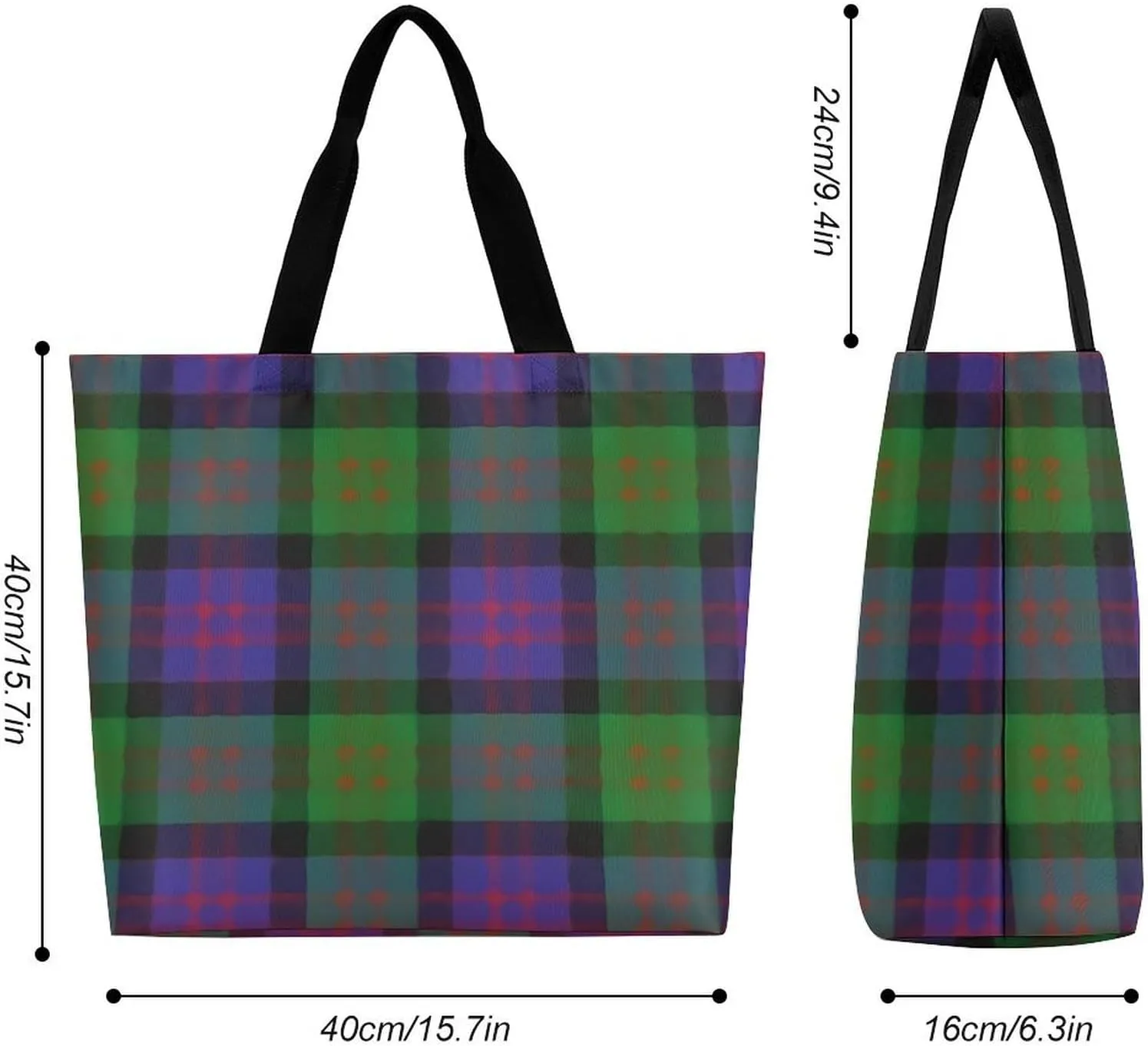 Scottish Clan Murray Tartan Plaid Large Capacity Single Shoulder Shopping Bag, Fashionable Shopping Bag