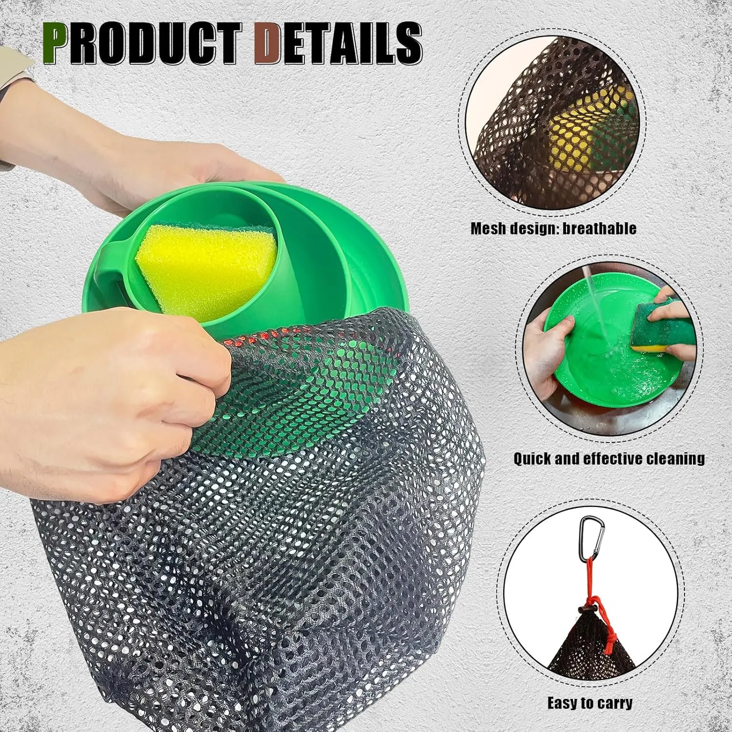 Scout Camping Mess Kit for 1 Person Boy Scout Dishes Set Girl Scout Mess Kit with Mesh Bag Reusable Light Weight Eating Utensils Plastic Camping Cutlery Set for Travel Camp