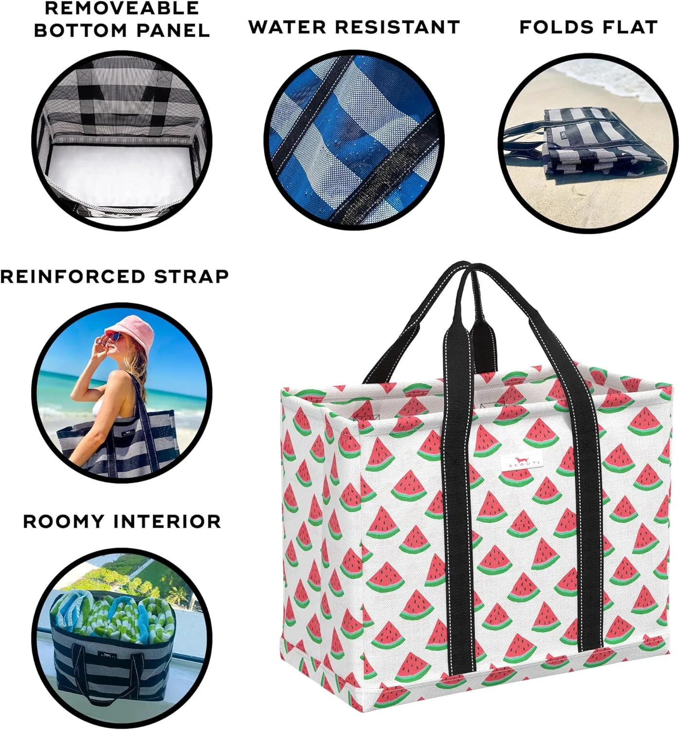 SCOUT Roadtripper - Large Beach Tote Bags For Women - Sandproof Breathable Woven Beach Bag, Pool Bag And Travel - Mom Bag